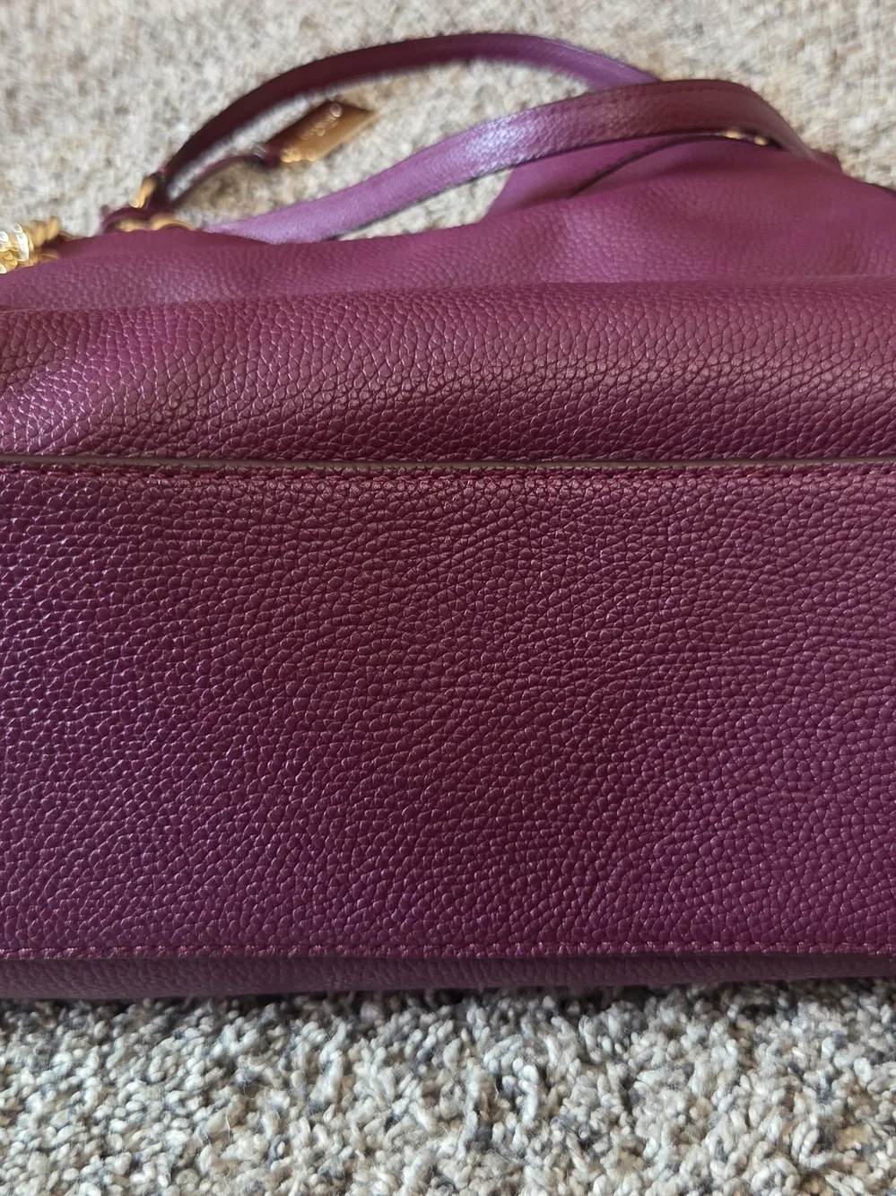 Coach Edie Pebbled Purple Turnlock Chain Bag - Picture 7 of 7